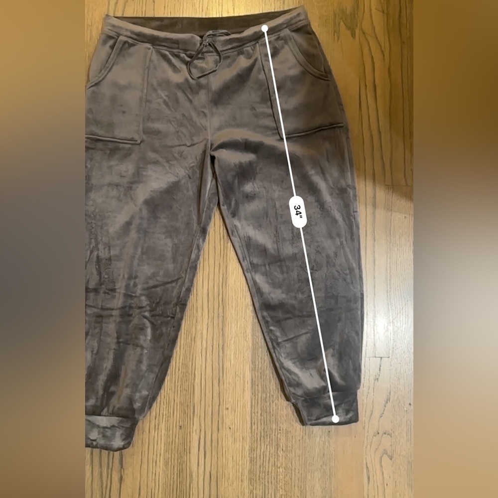 House of Harlow 1960 Nicole Richie Gray Velour Joggers-Size XL - Picture 5 of 6
